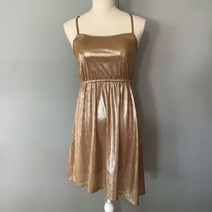 EUC Vintage Rue21 Wild Blue Sadie Robertson Gold Metallic Asymmetric Par…
